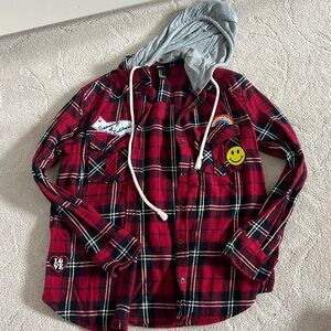 VERY LIGHTLY USED!!! Flannel sweatshirt jacket